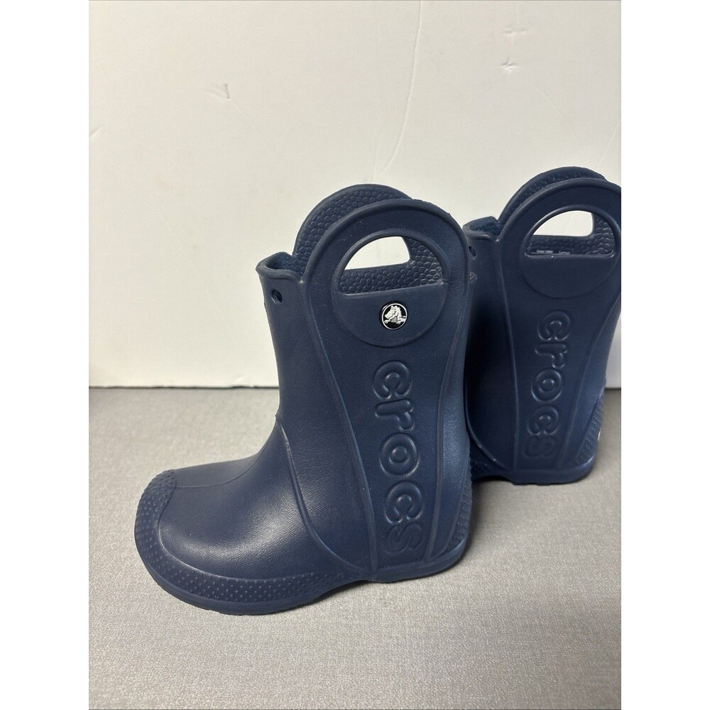 Crocs Kids Handle It Rain Boots, Navy Big Kids Boys Size C 8